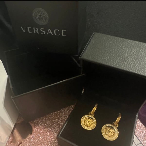 La Medusa Crystal Earrings Gold
