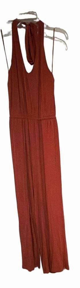 Old Navy Red Halter Neck Wide Leg Jumpsuit Size Small Tall 2