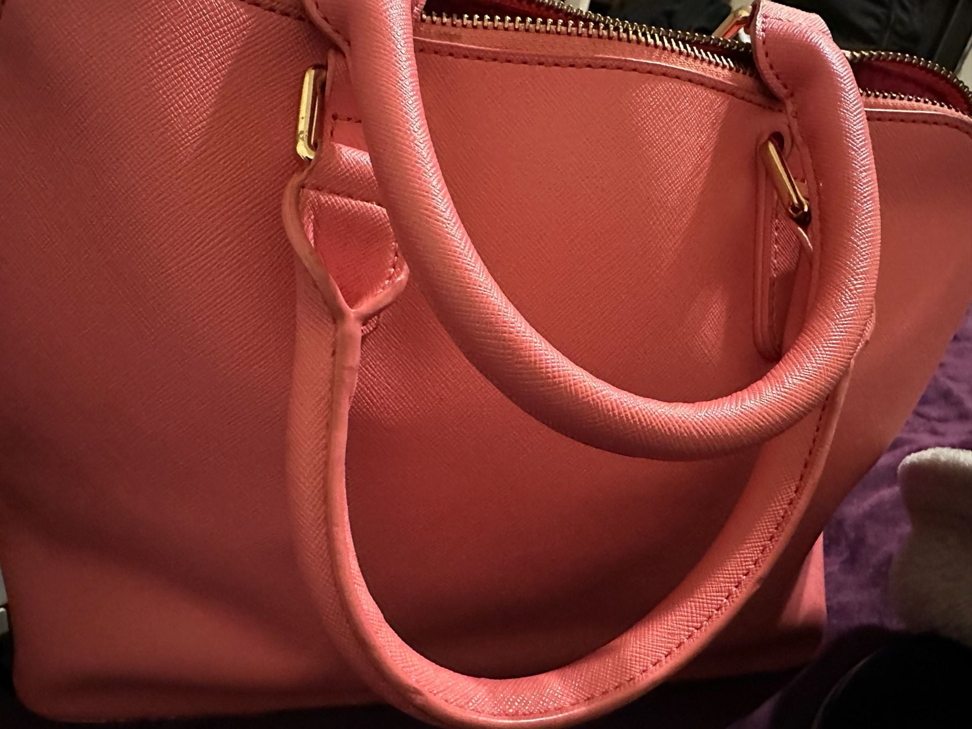 Playboy Bunny Pink Saffiano Vegan Leather Handbag Satchel 2