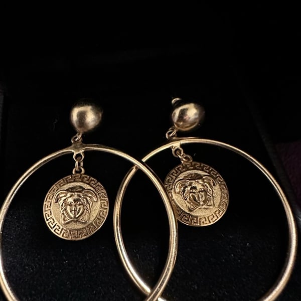 Versace Gold Medusa Hoop Earrings Diameter 4.5cm,