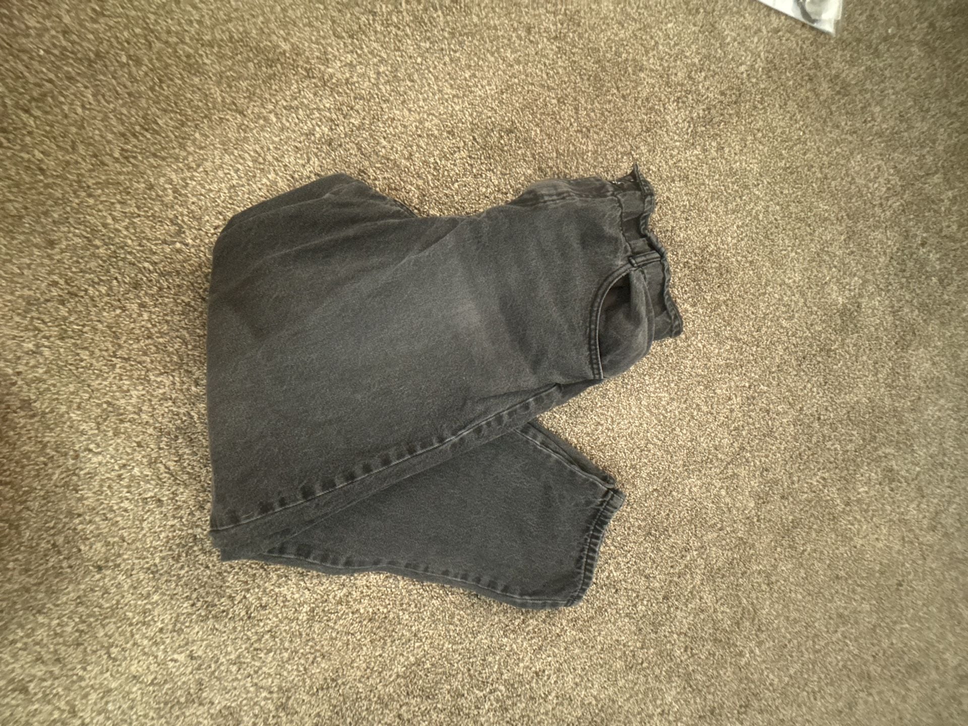 Elite Jean Black Acid Wash Paperbag Waist Tapered Mom Jeans 8