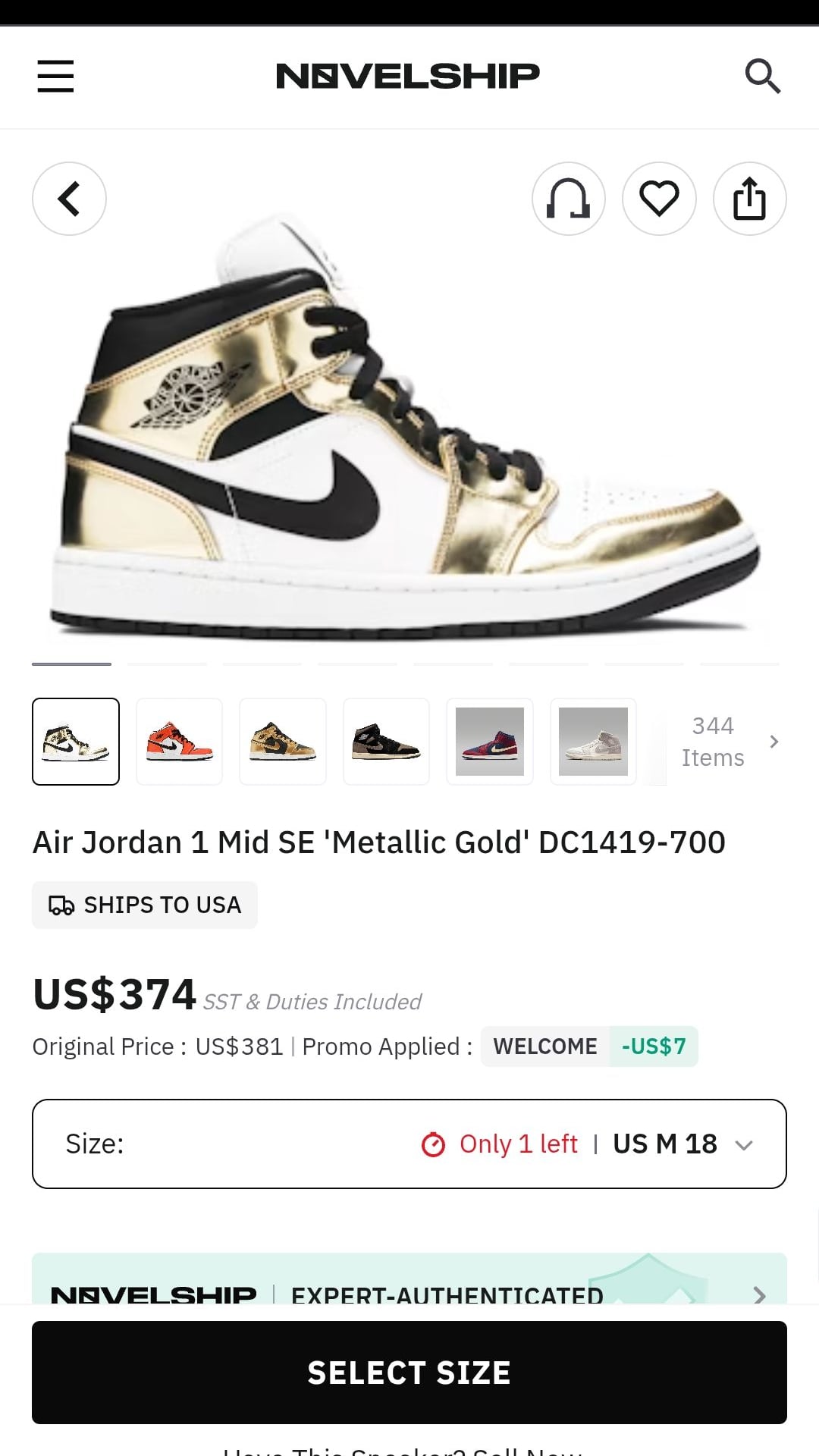 The Iconic Air Jordan 1 'Metallic Gold' Sneakers.

*$461 regular price at walmart (see pic) 13