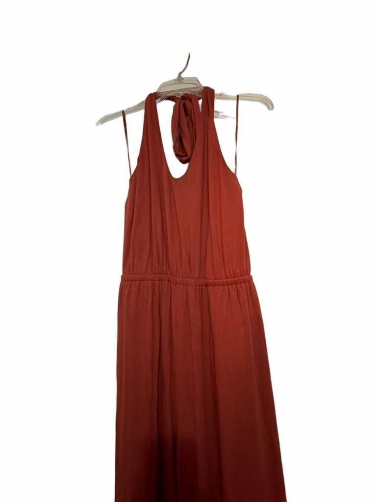 Old Navy Red Halter Neck Wide Leg Jumpsuit Size Small Tall 6