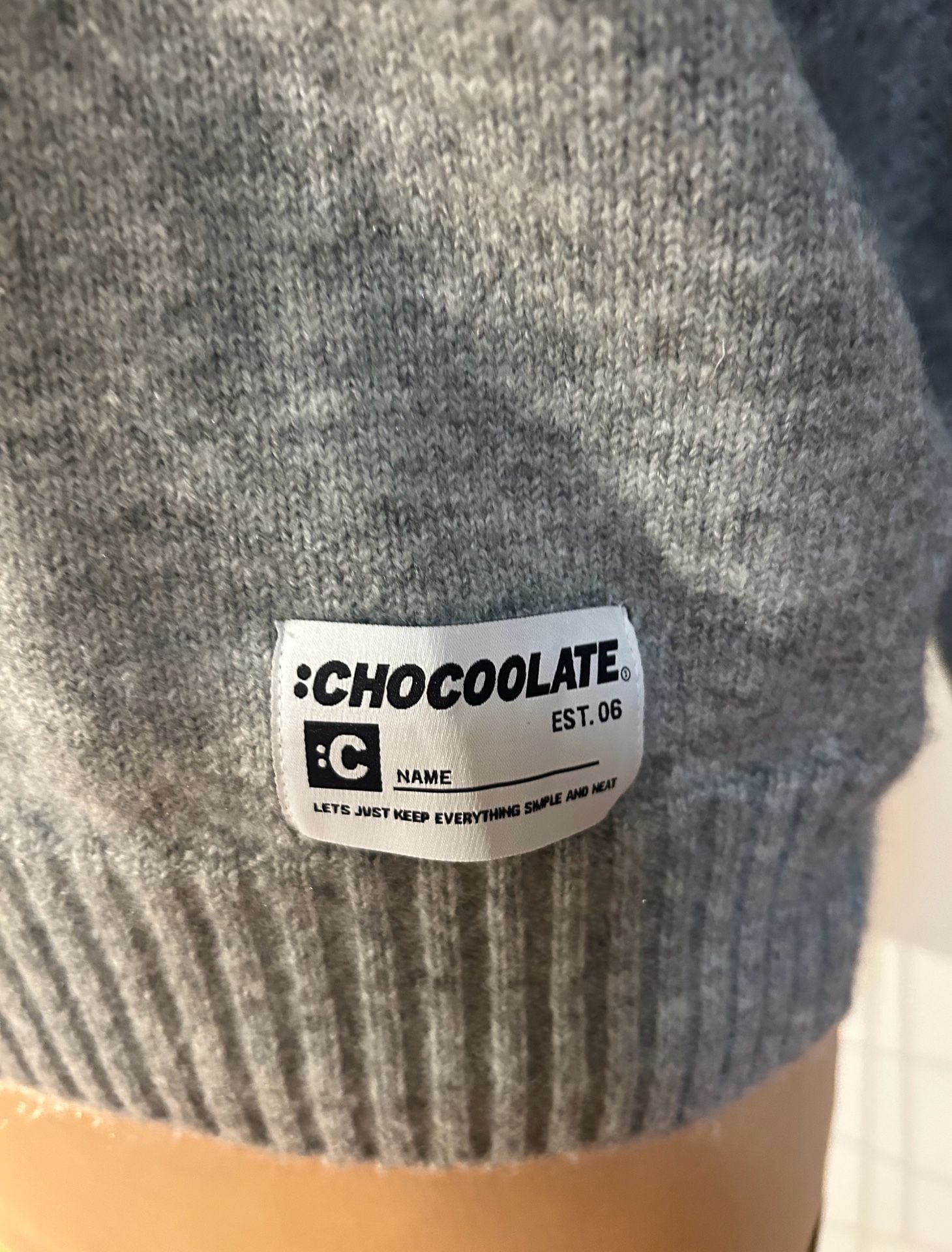 :CHOCOOLATE Grey V-Neck Collared Polo Knit Sweater XL 4