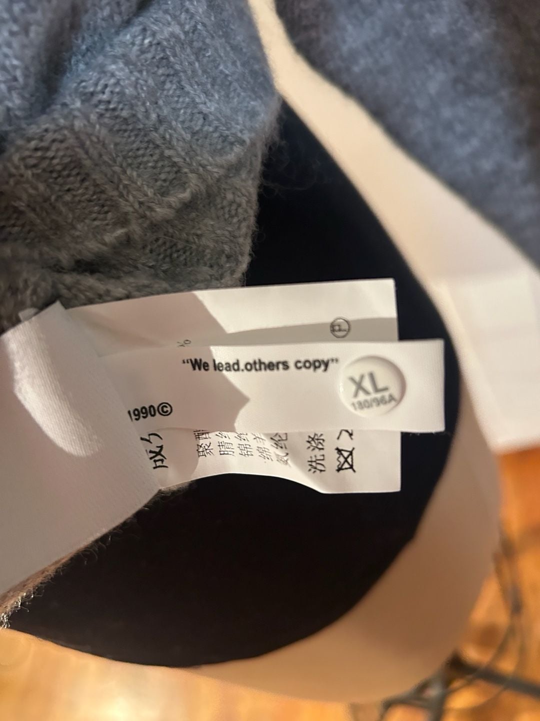:CHOCOOLATE Grey V-Neck Collared Polo Knit Sweater XL 9