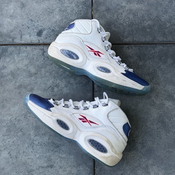 Reebok Question Mid Blue Toe Pearlized Basketball Shoes