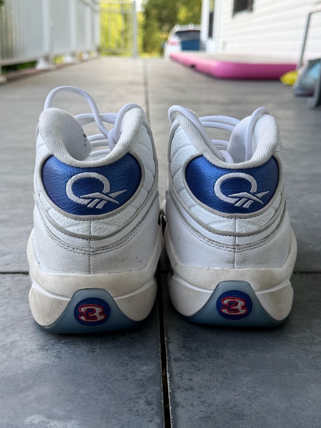 Reebok Question Mid Blue Toe Pearlized Basketball Shoes 6
