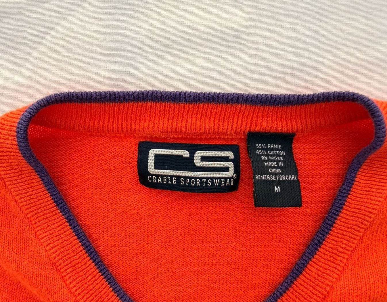 Crabbe Sportswear Clemson Tigers Orange Knit Sweater Vest, Size M 4