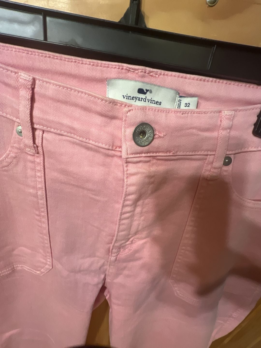 vineyard vines Pink Jamie Utility High-Rise Straight Crop Pants Raw Hem Size 32 4