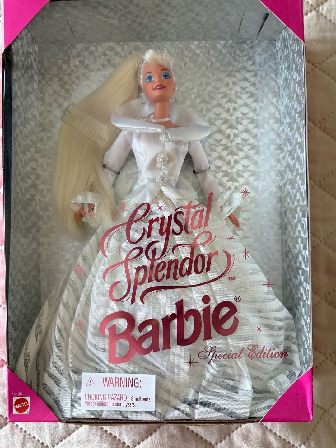 1995 Mattel Crystal Splendor Barbie Special Edition Doll #15136 Winter White 1