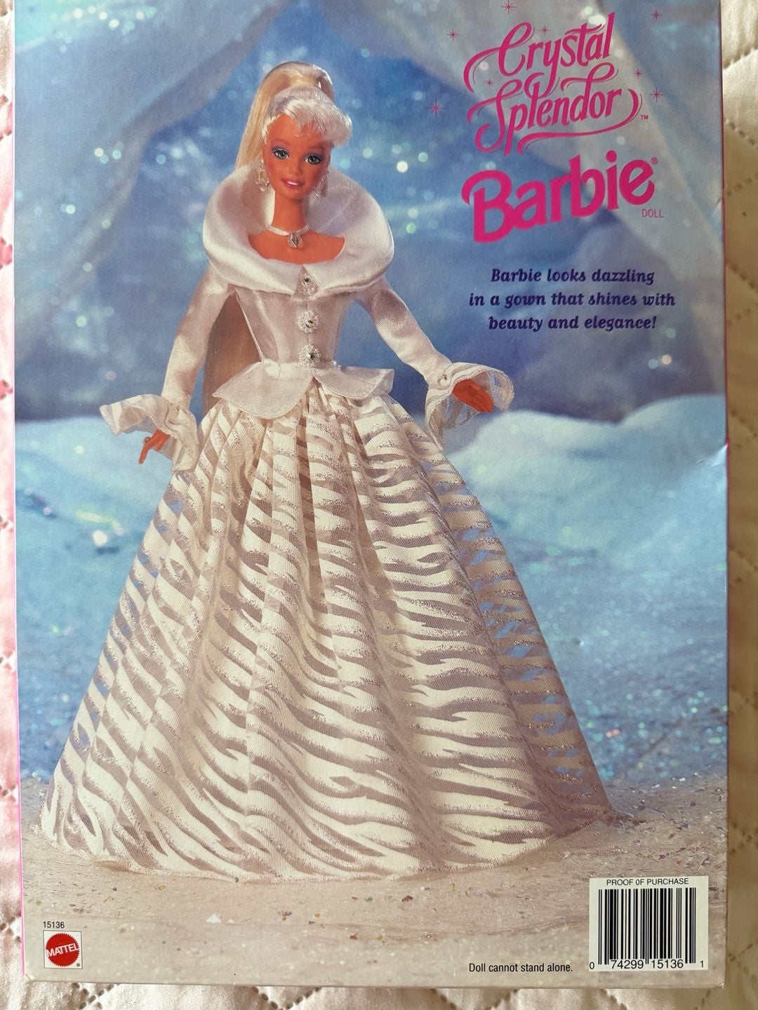 1995 Mattel Crystal Splendor Barbie Special Edition Doll #15136 Winter White 3