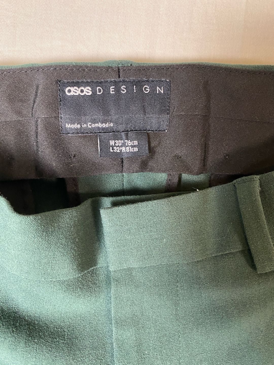 ASOS Men's Dark Green Two-Piece Suit, Size 46 , Slim Fit, One Button 7