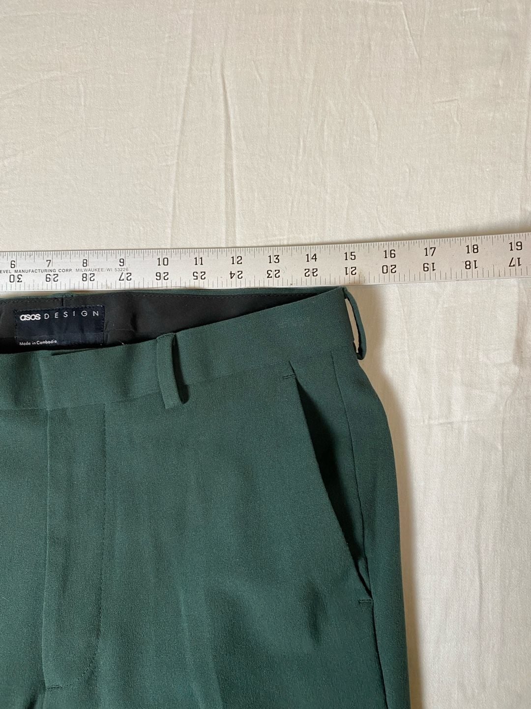 ASOS Men's Dark Green Two-Piece Suit, Size 46 , Slim Fit, One Button 8