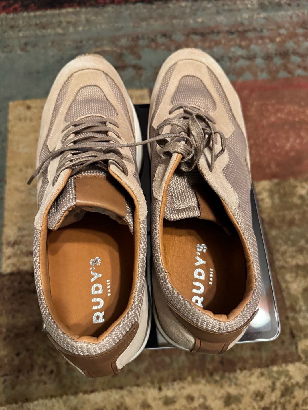 RUDY’S PARIS Spider Men’s Sneakers EU 44 / US 11 Brown/Taupe Suede & Mesh New in Box 19