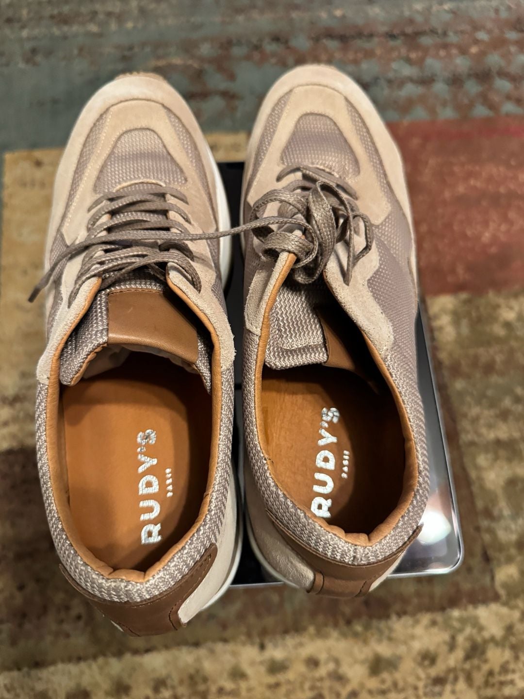 RUDY’S PARIS Spider Men’s Sneakers EU 44 / US 11 Brown/Taupe Suede & Mesh New in Box 20
