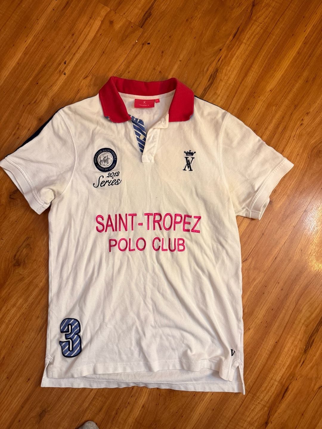 Vicomte A Saint Tropez Polo Club Men L 2012 Series #3 Embroidered Polo Shirt 6