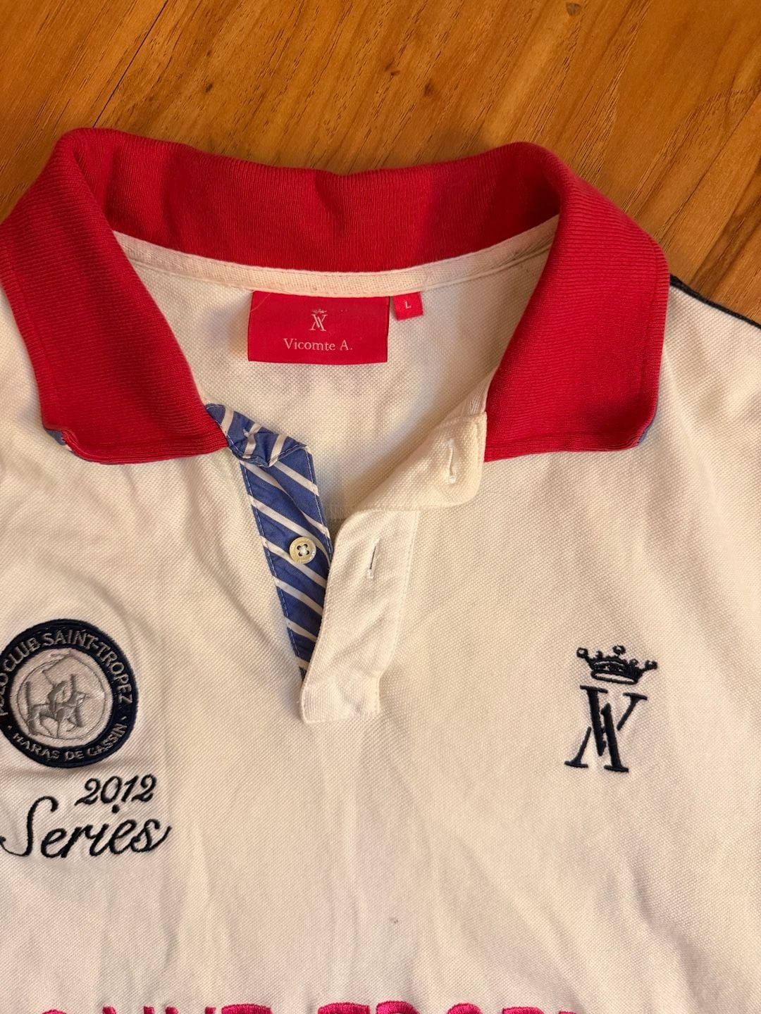 Vicomte A Saint Tropez Polo Club Men L 2012 Series #3 Embroidered Polo Shirt 8