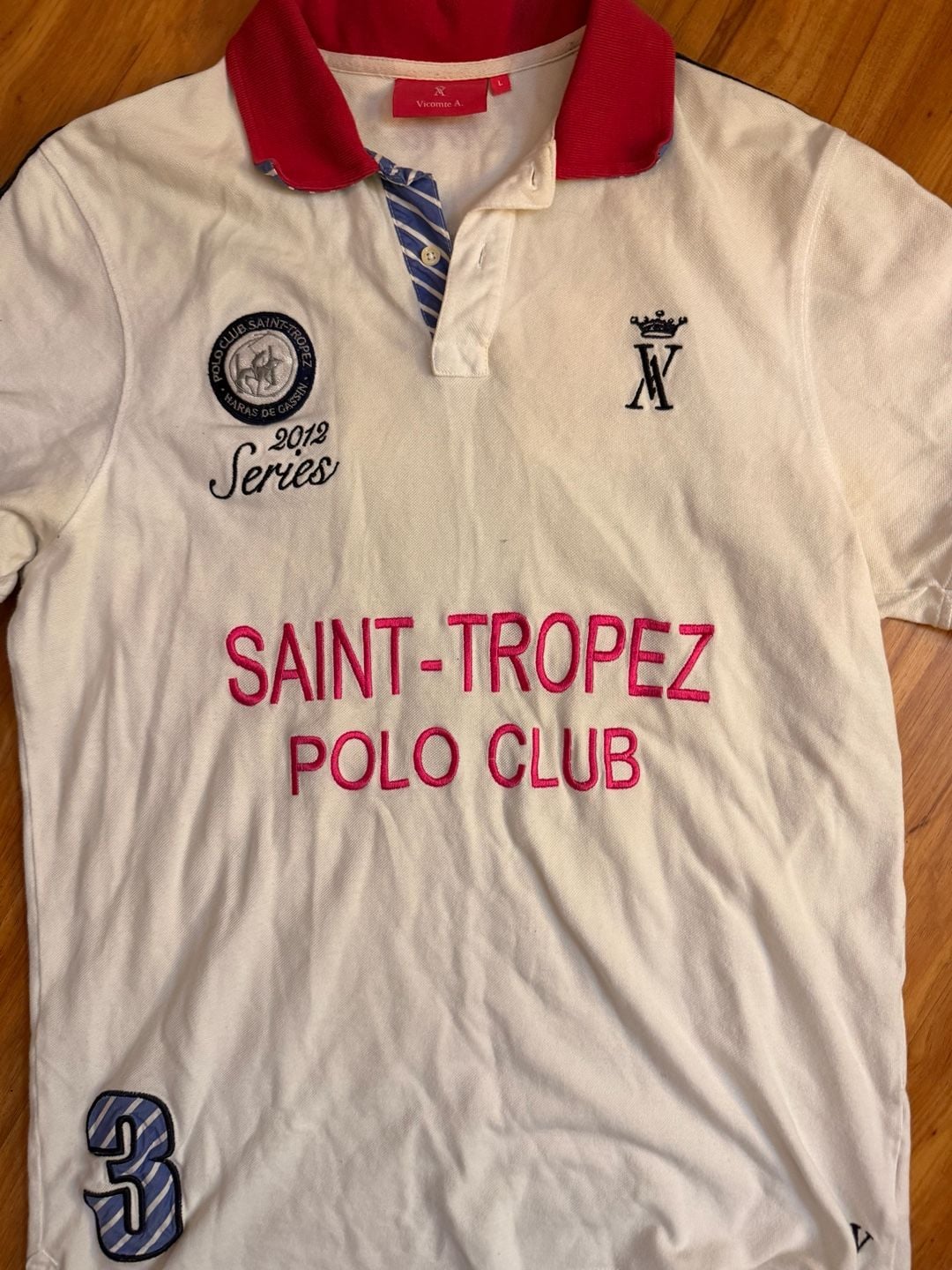 Vicomte A Saint Tropez Polo Club Men L 2012 Series #3 Embroidered Polo Shirt 5