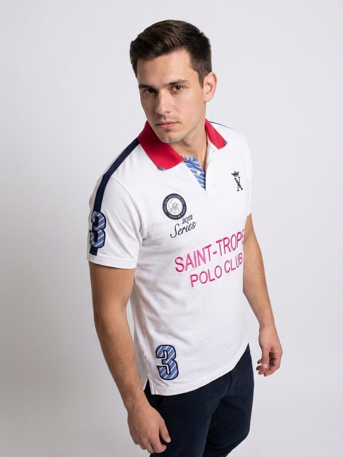 Vicomte A Saint Tropez Polo Club Men L 2012 Series #3 Embroidered Polo Shirt 4