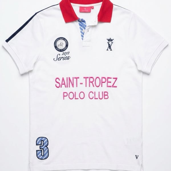 Vicomte A Saint Tropez Polo Club Men L 2012 Series #3 Embroidered Polo Shirt