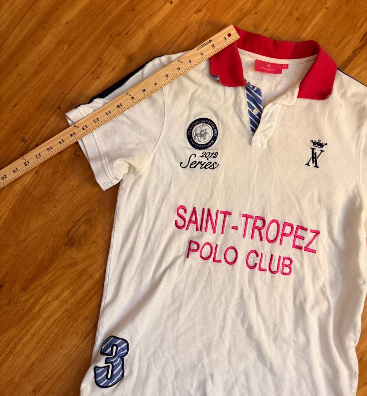 Vicomte A Saint Tropez Polo Club Men L 2012 Series #3 Embroidered Polo Shirt 12