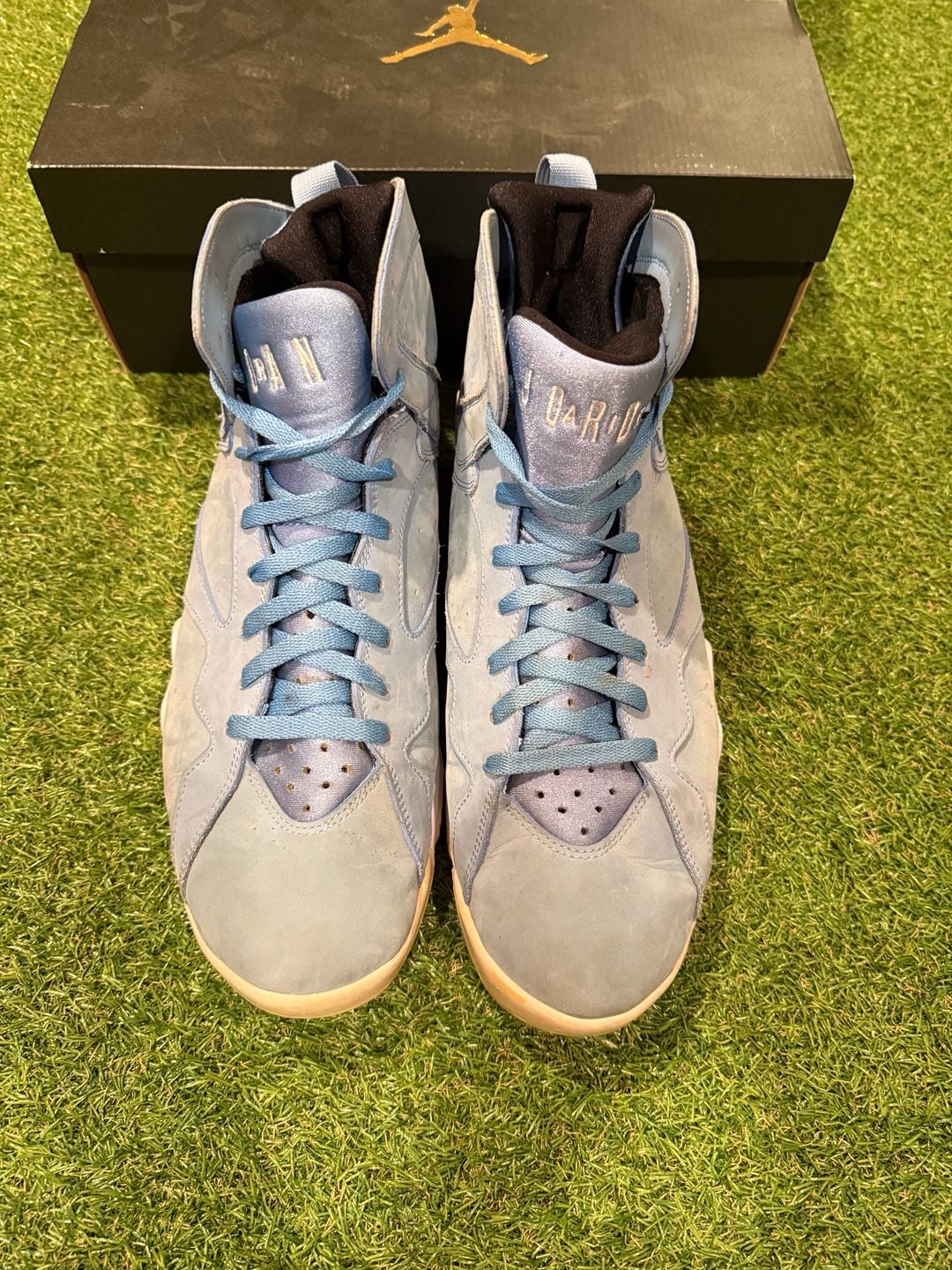 Air Jordan 7 Retro Pantone University Blue White Sneakers Size 13 3