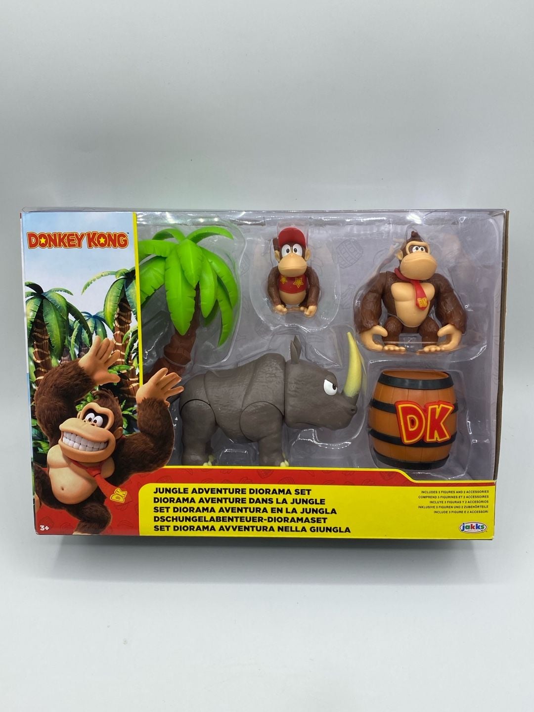 Jakks Donkey Kong Jungle Adventure Diorama Set DK Diddy Kong Rambi 2.5" NEW 2026 1
