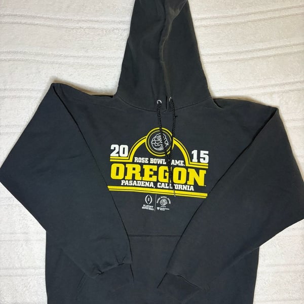 Classic 2015 Rose Bowl Oregon Ducks Pasadena California Black Hoodie L