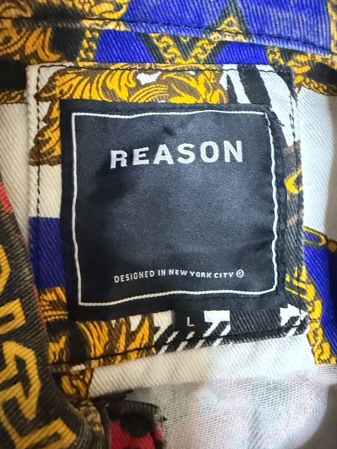 NWT Reason Brand Exotic Style Baroque Chain Animal Print Denim Pants and Jacket Set Size 36 13