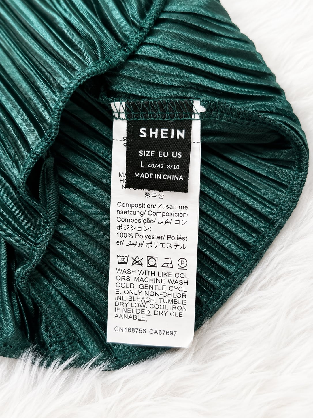 SHEIN Plisse Ruched Strapless Crop Top and Pants Dark Green Co-Ord Set Size L 3