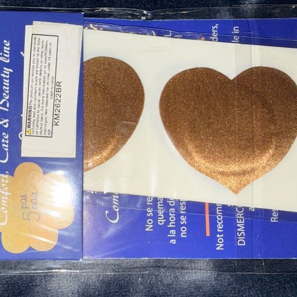 5 pack Comfort, Care & Beauty Line Reusable Heart Nipple Pasties 