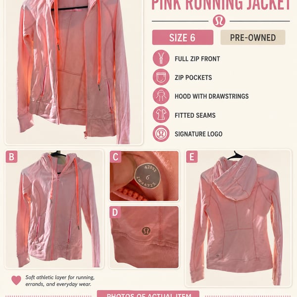 Lululemon Street to Studio Hooded Jacket Pink Size 6
