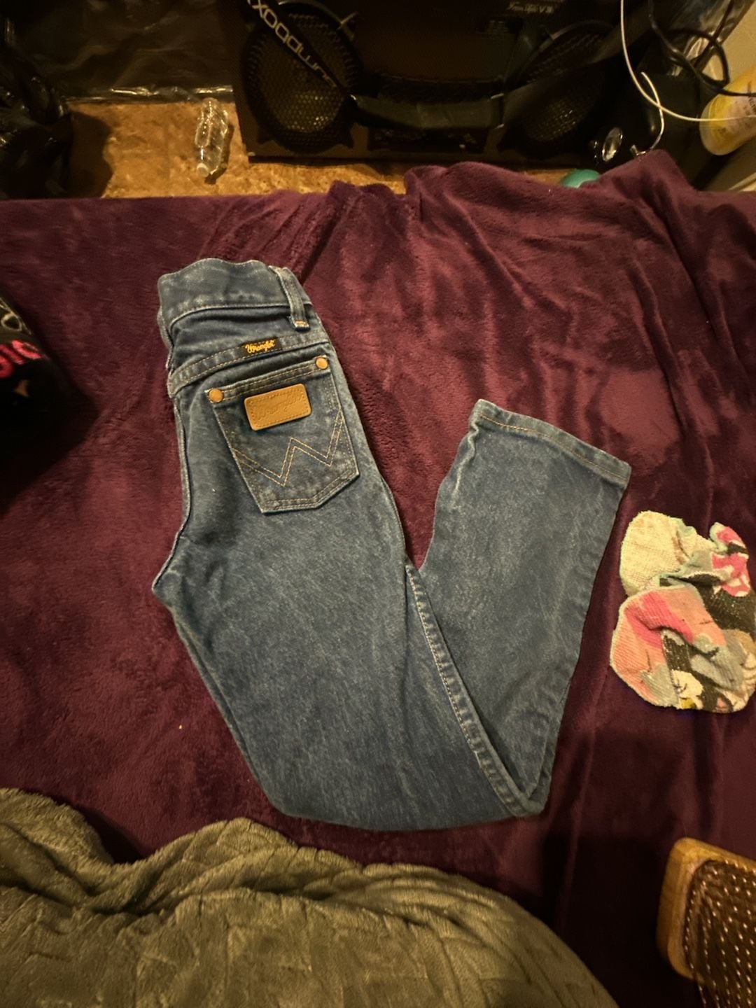 Wrangler 13MWZ Boys Youth Slim Fit Blue Denim Jeans Size 7 Slim 1