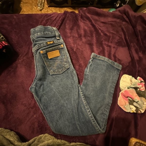 Wrangler 13MWZ Boys Youth Slim Fit Blue Denim Jeans Size 7 Slim