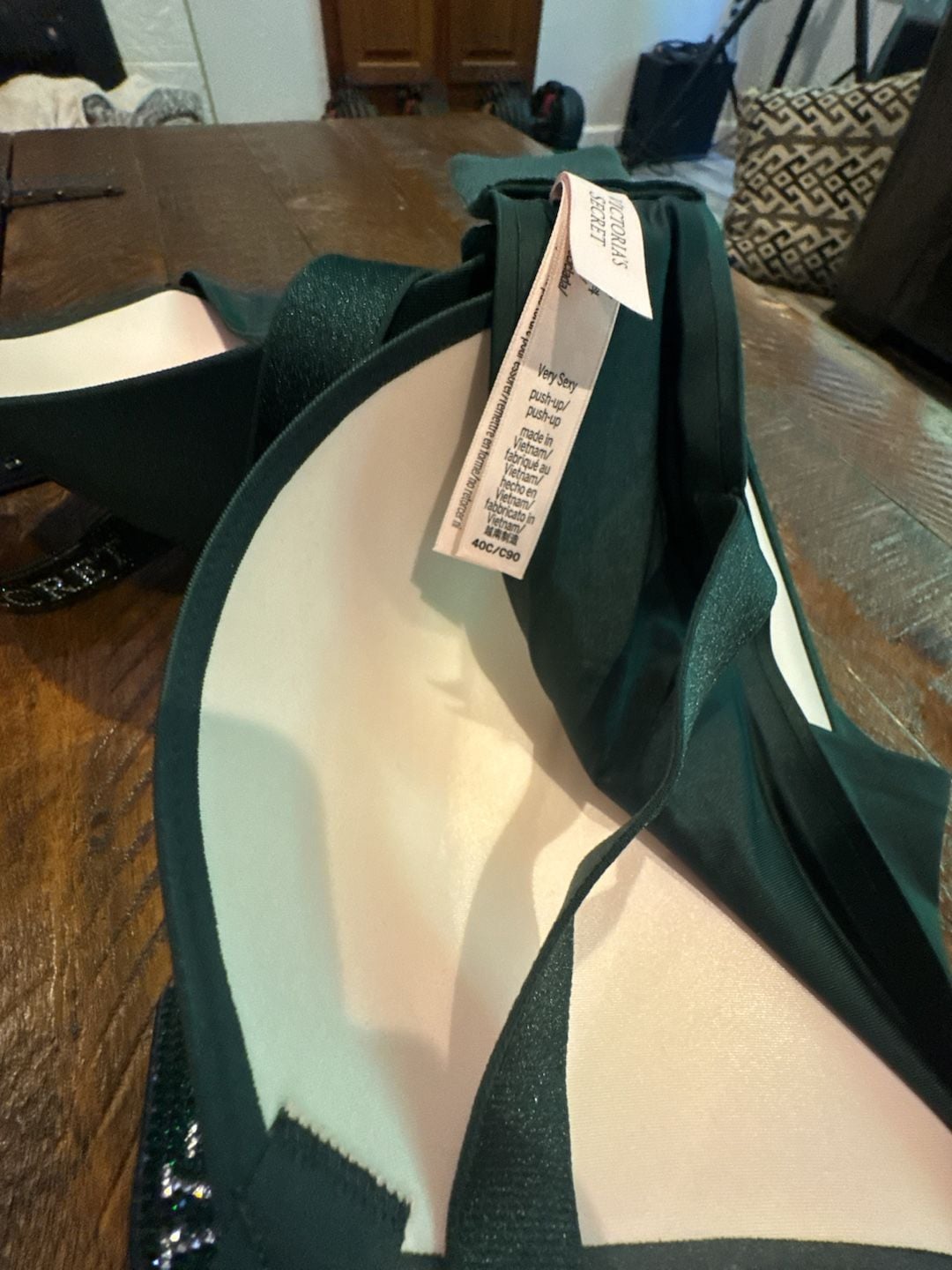 Victoria's Secret Very Sexy Shine Strap Push-Up Bra 40C Dark Green 5