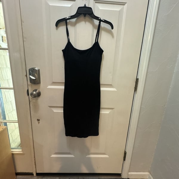 Polilush Built-In Shapewear Modal Soft Slip Dress XL Black Bodycon Mini Shaper