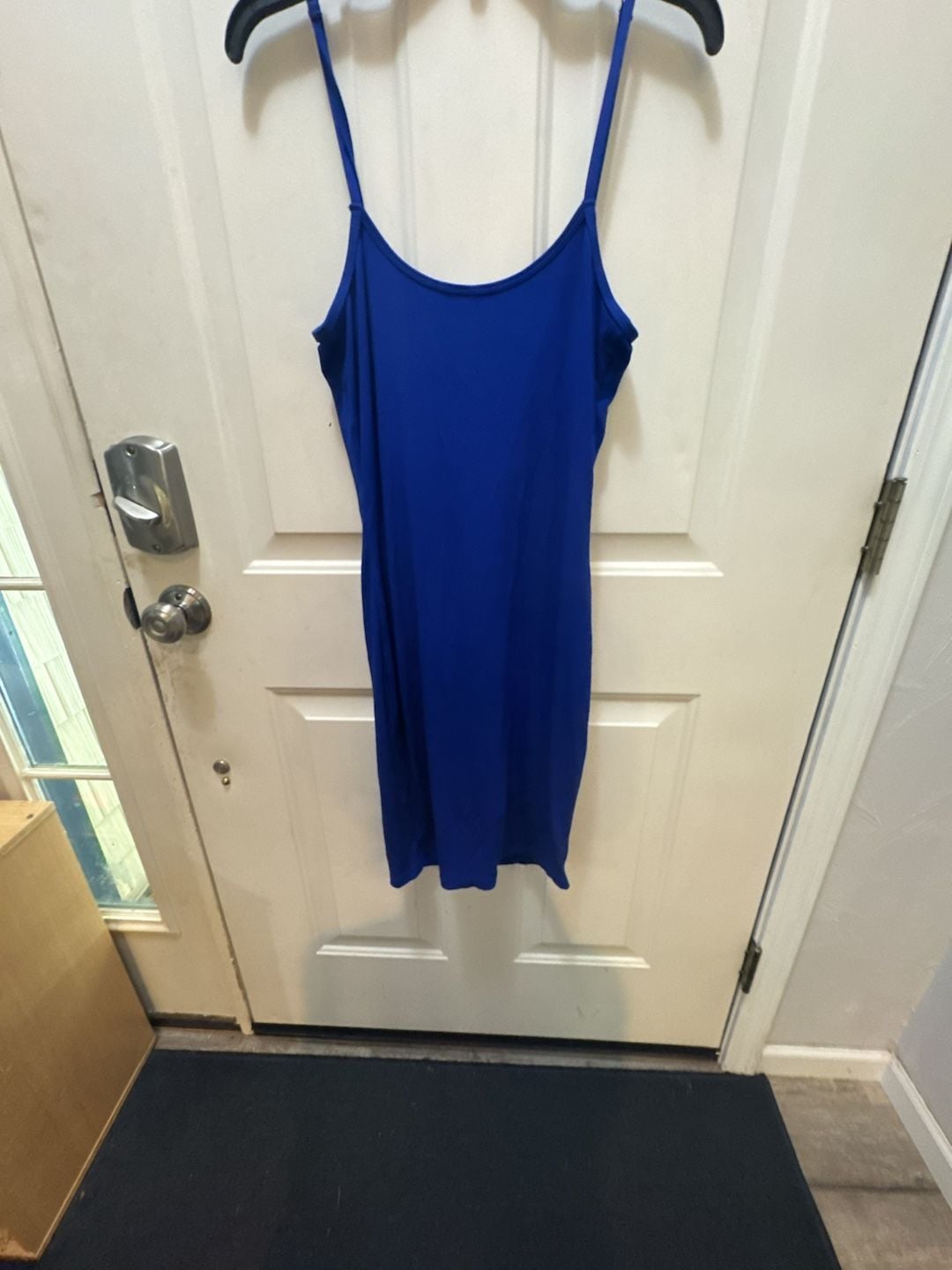 Popilush Built-In Shapewear Solid Modal Butt Lift Mini Slip Dress Royal Blue 4