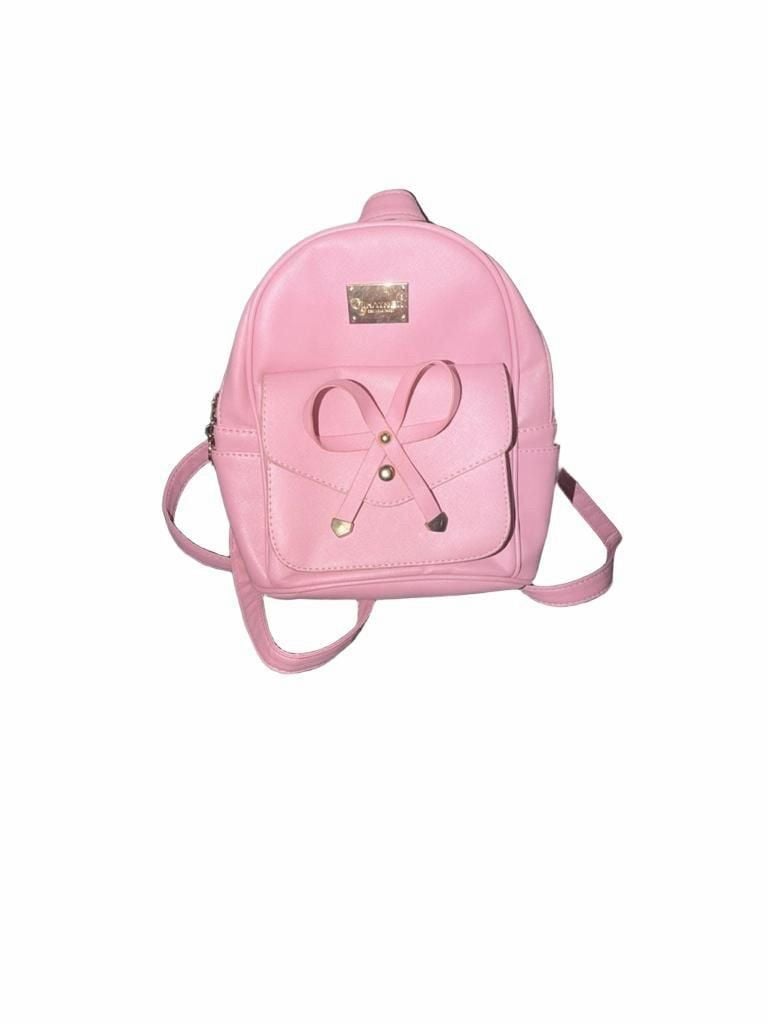 Ihayner Pink Bowknot Cute Leather Mini Backpack Purse 2