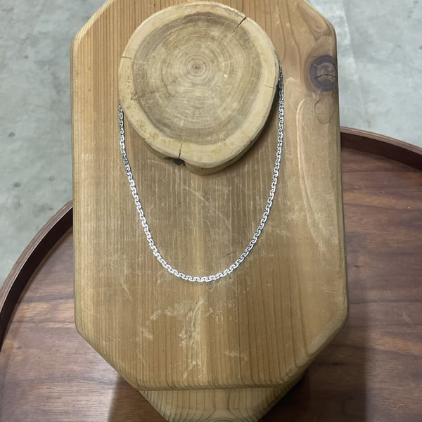 Vintage Silver Tone Textured Interlocking Link Chain Necklace