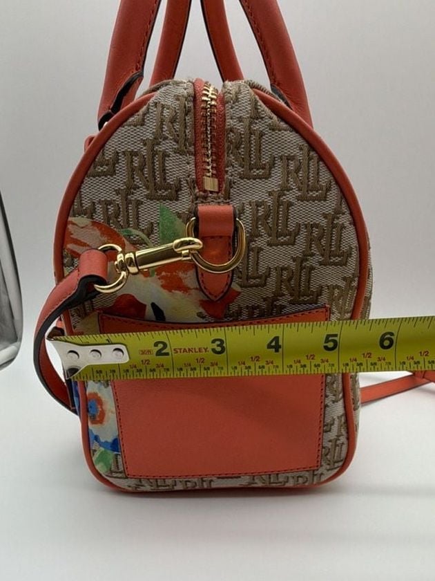 Lauren Ralph Lauren Monogram Jacquard Floral Medium Kaden Satchel Crossbody Bag 8
