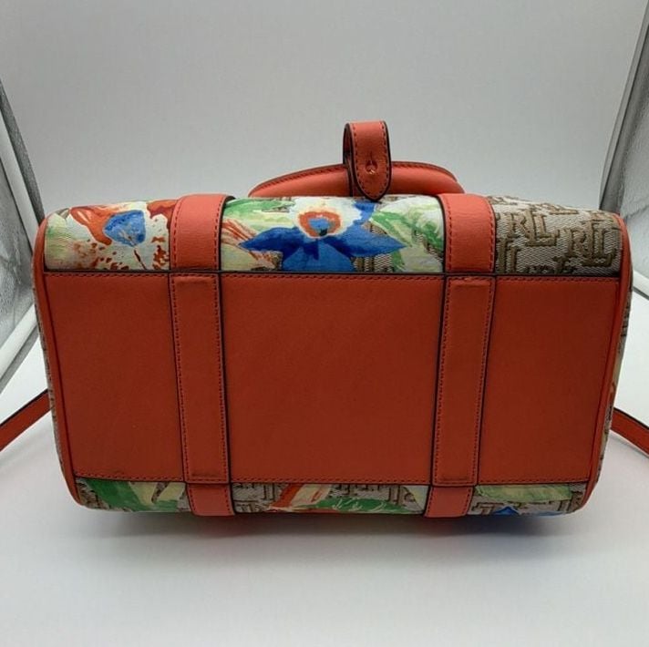 Lauren Ralph Lauren Monogram Jacquard Floral Medium Kaden Satchel Crossbody Bag 11