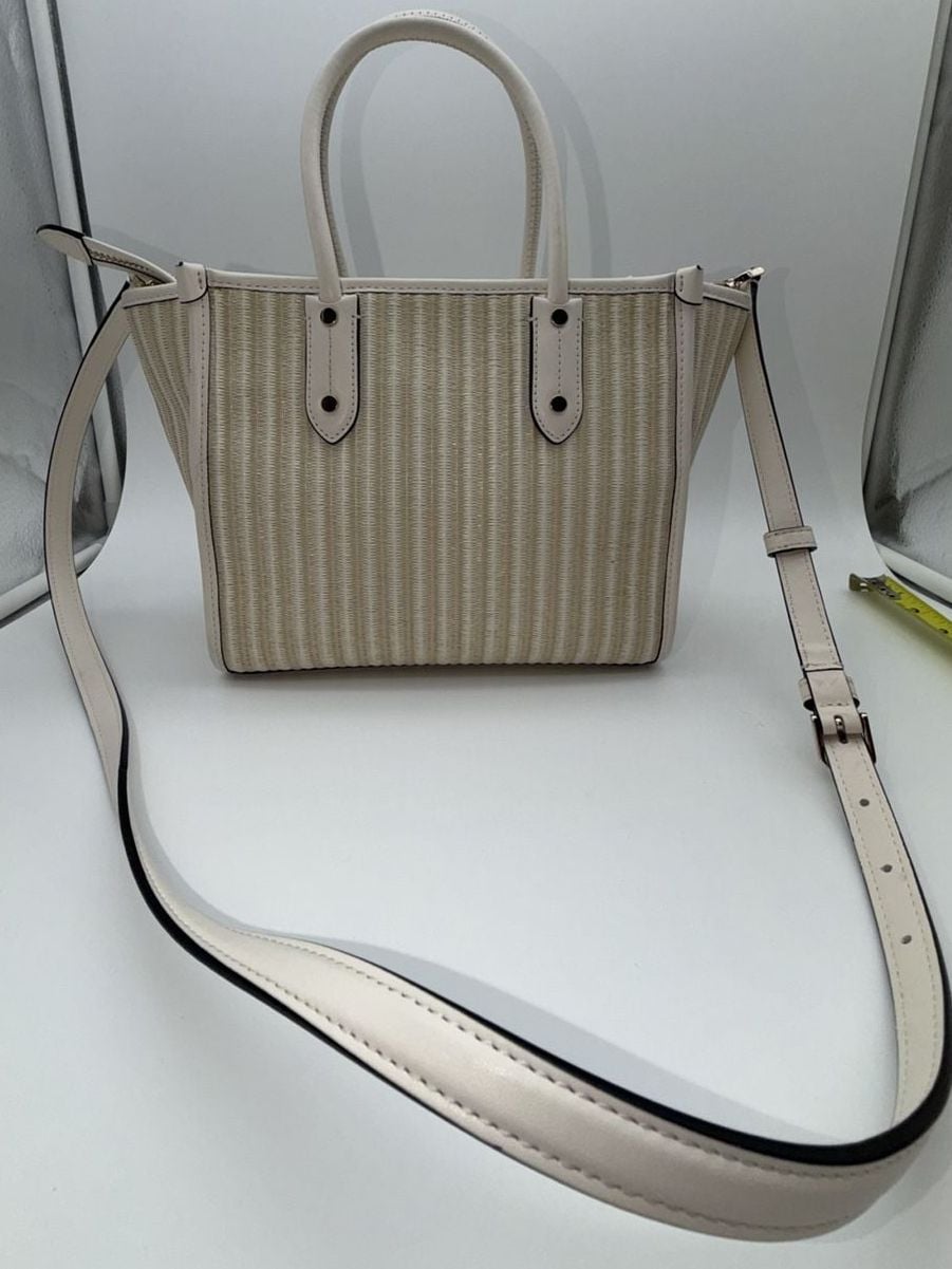 Kate Spade Ella Dottie Ladybug Embroidered Straw Small Tote Crossbody Bag 8
