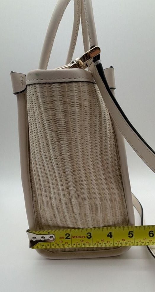 Kate Spade Ella Dottie Ladybug Embroidered Straw Small Tote Crossbody Bag 7
