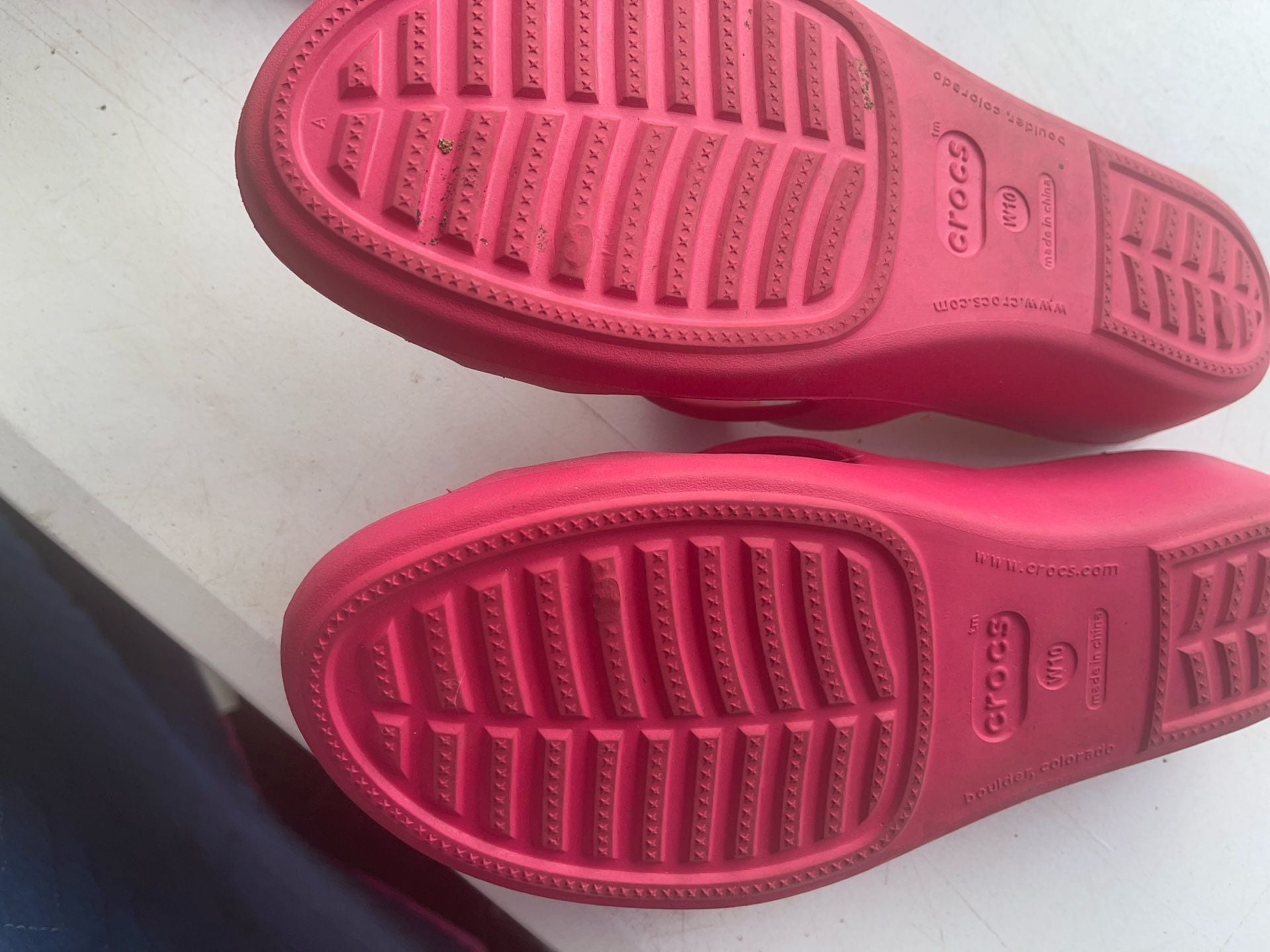Crocs Patricia Wedge Sandals Pink and White Women's Size W10 4