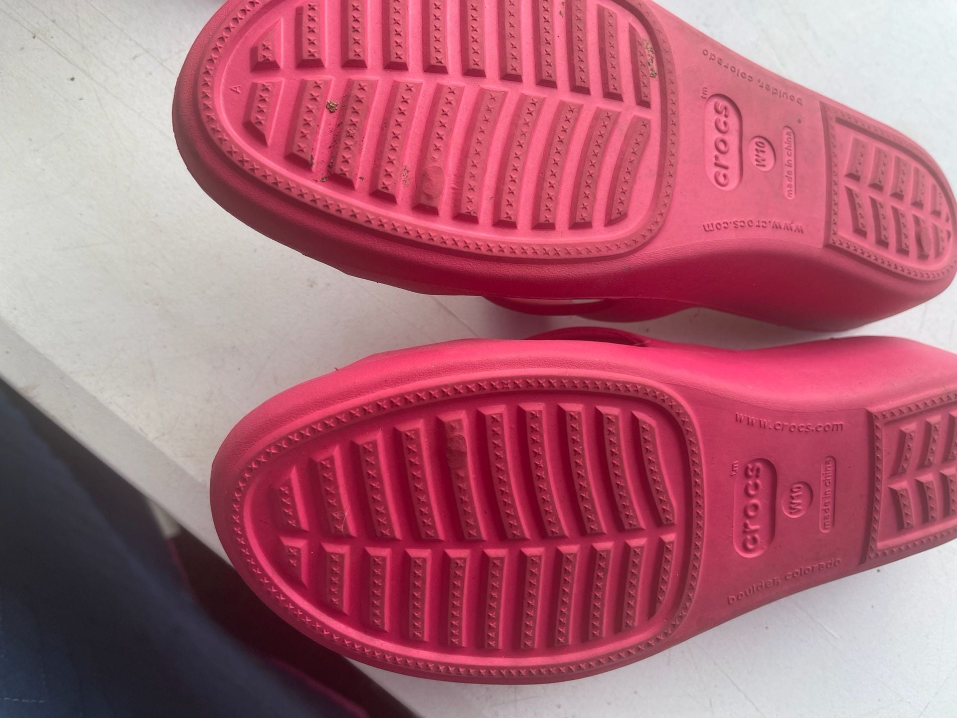 Crocs Patricia Wedge Sandals Pink and White Women's Size W10 7