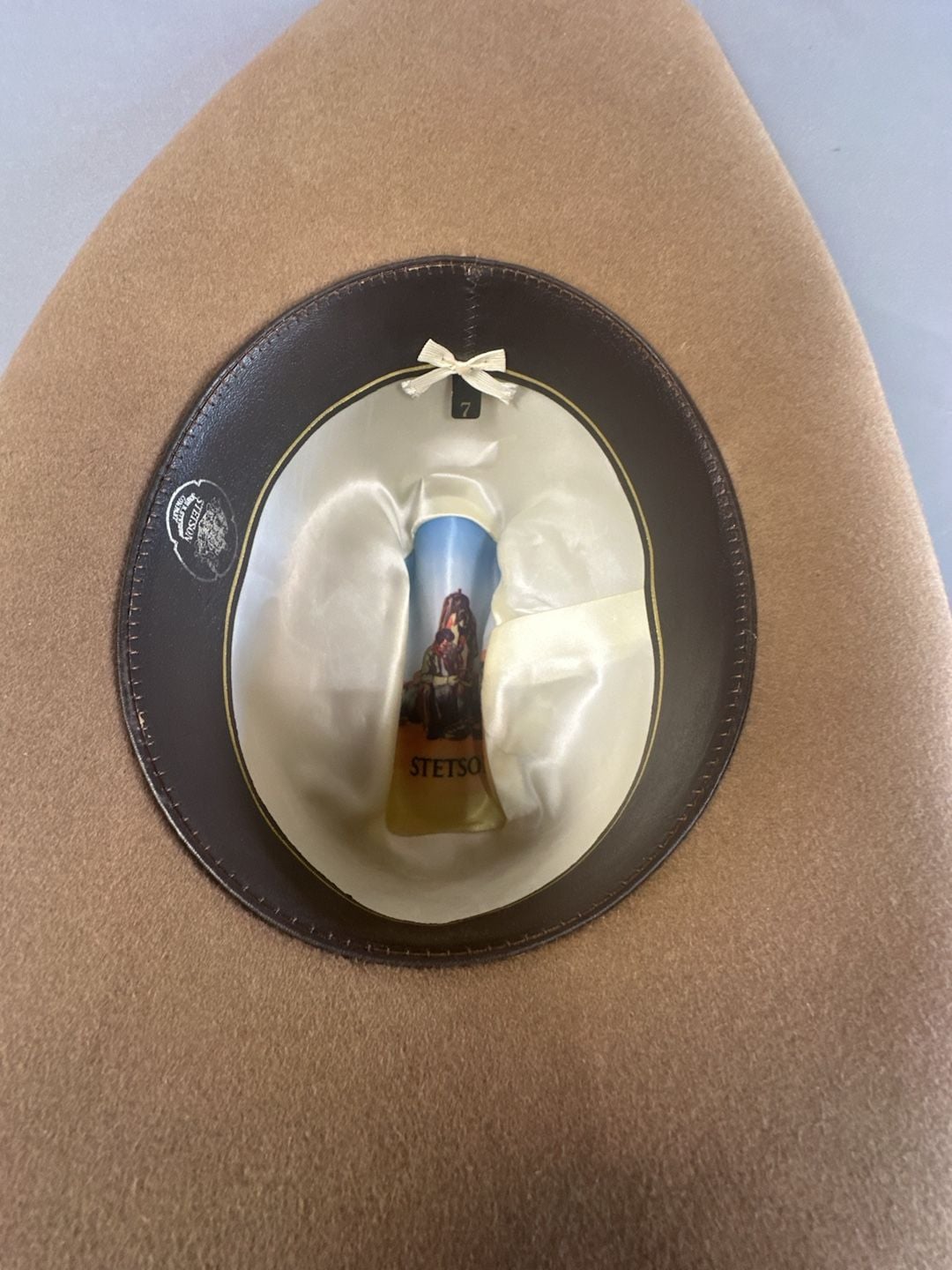 Vintage Stetson 5X Beaver Brown Felt Cowboy Hat Cattleman Western Size 7 USA 3