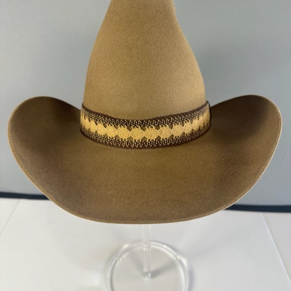 Vintage Stetson 5X Beaver Brown Felt Cowboy Hat Cattleman Western Size 7 USA
