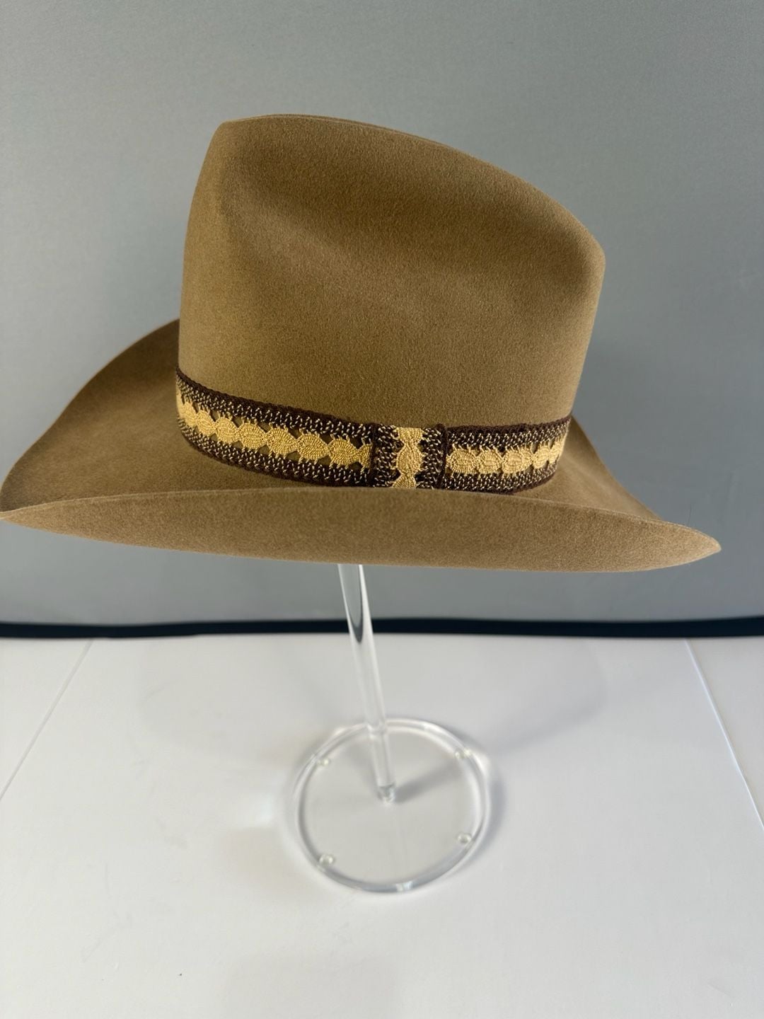 Vintage Stetson 5X Beaver Brown Felt Cowboy Hat Cattleman Western Size 7 USA 6