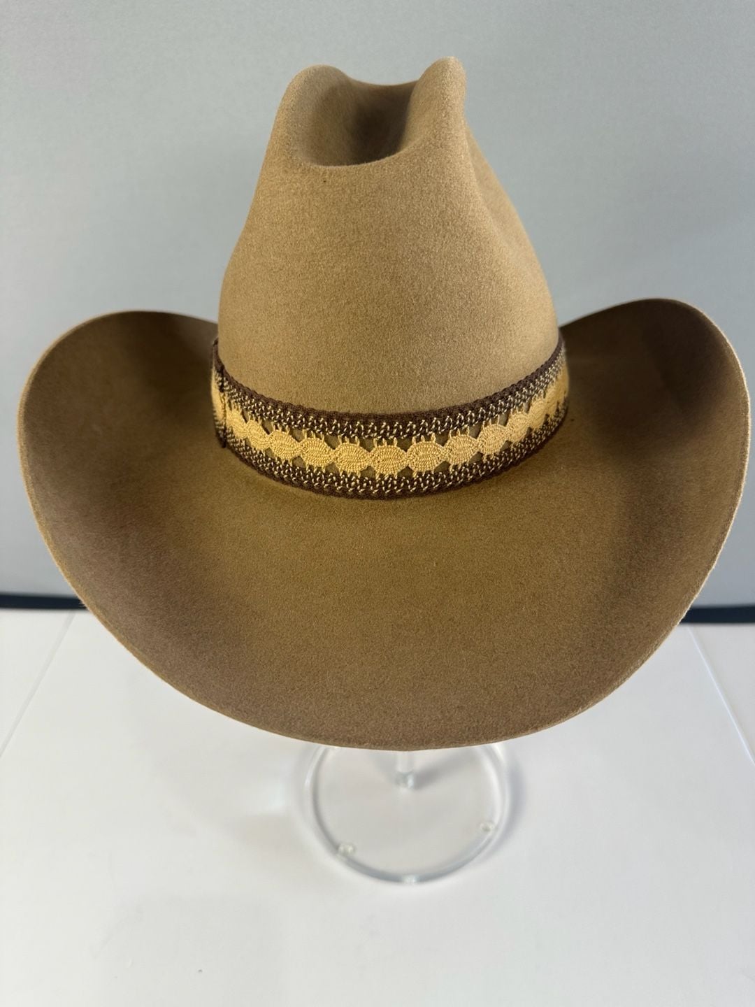 Vintage Stetson 5X Beaver Brown Felt Cowboy Hat Cattleman Western Size 7 USA 7