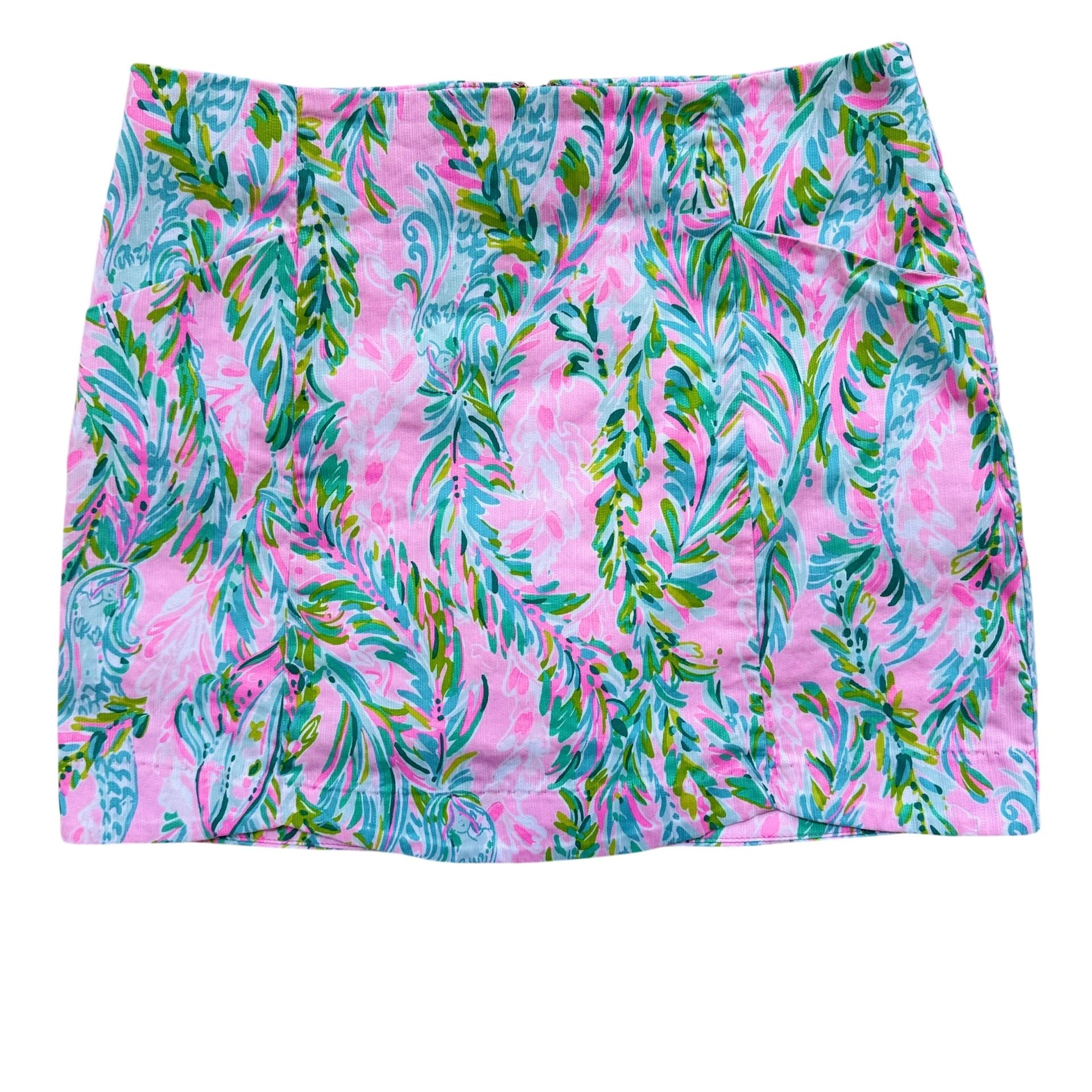 Lilly Pulitzer Women’s Pink Tropical Floral Skort Size 4 Cotton Stretch 2